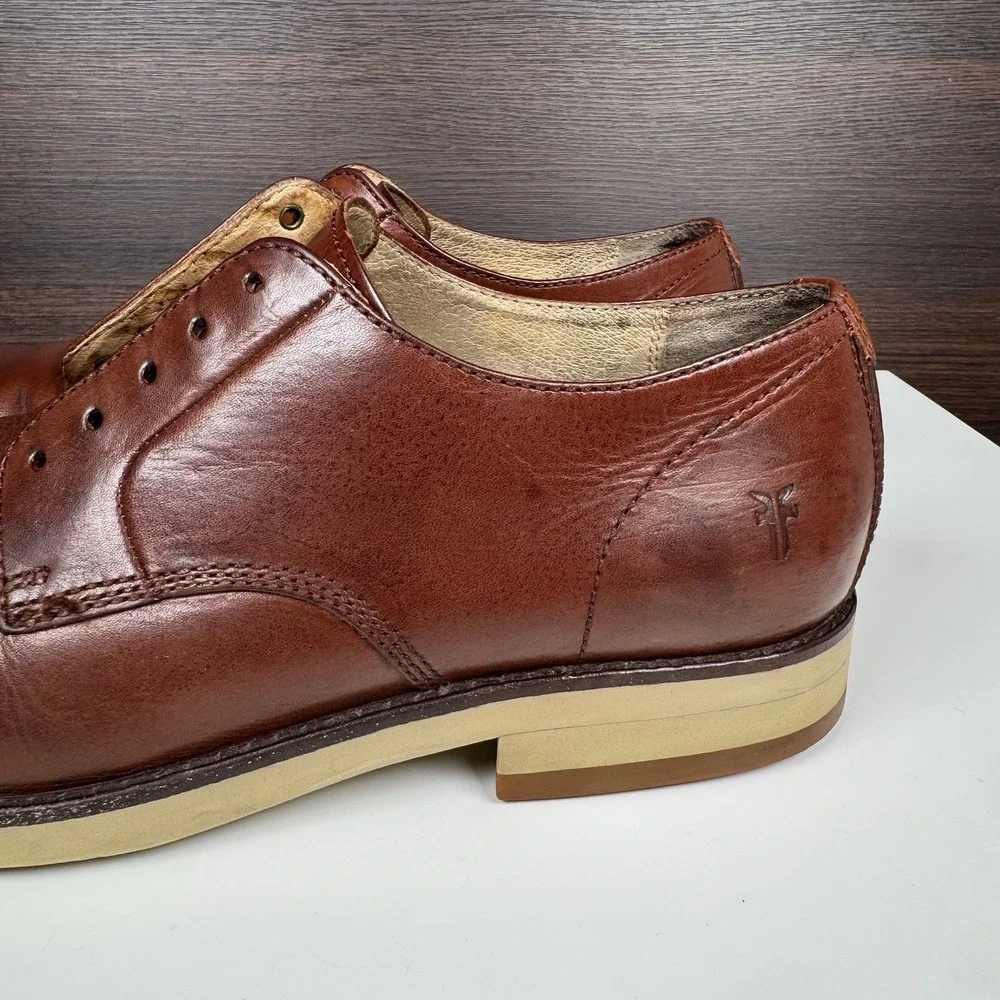 Frye Grant Oxford Men's Brown Leather Dress Casual Shoes Size 10 Model 87636